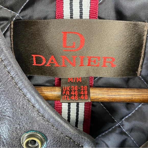 DANIER Dark Brown Quilted Leather Vest size Medium - Picture 5 of 8